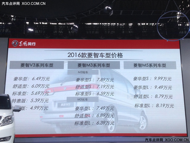 2015广州车展 2016款菱智售4.99-9.99万