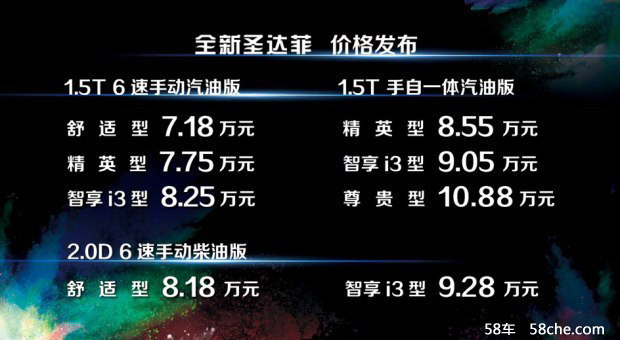 2016广州车展 华泰圣达菲售7.18万元起