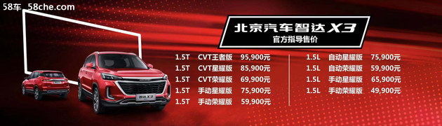 58秒了解北京汽车智达X3 起售价4.99万