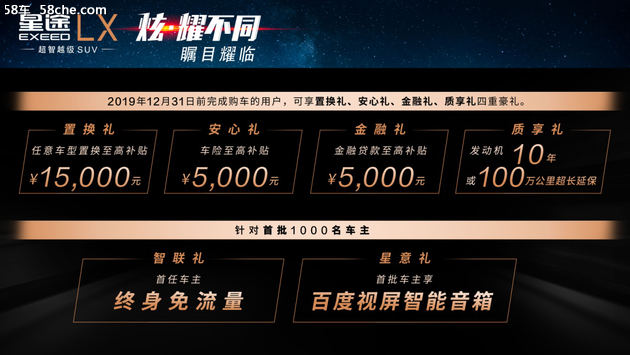 炫耀不同EXEED星途LX12.59万元正式起售