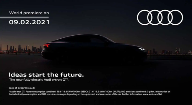 与奥迪R8共线生产 奥迪e-tron GT将于2月9日发布