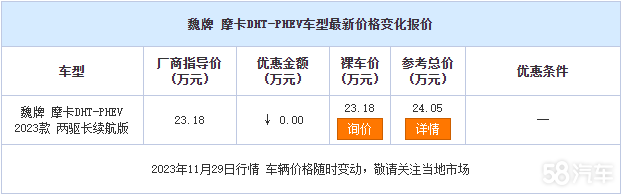 摩卡DHT-PHEV售价23.18万起 可以试驾