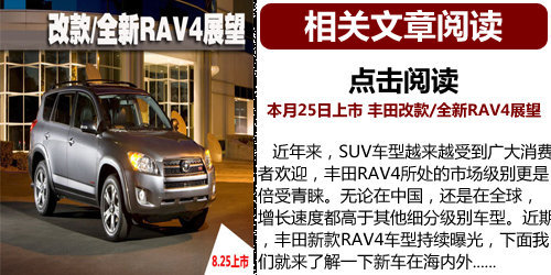 售18.78-26.98万元 2012款RAV4正式上市