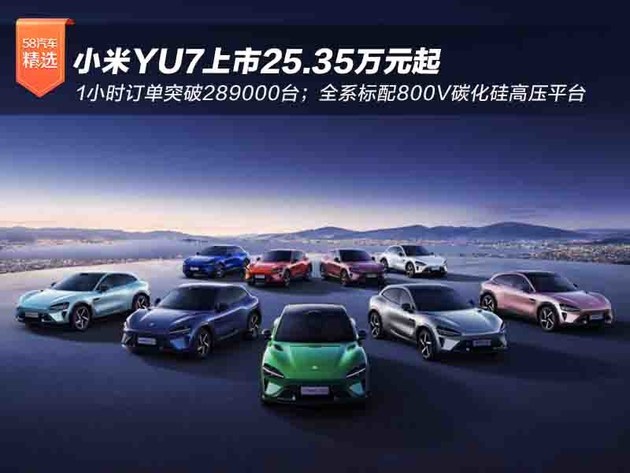 1小时订单28.9台 小米YU7上市25.35万起