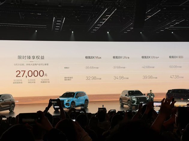 限时权益价32.98万起 极氪8X正式上市