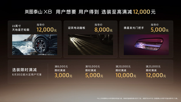 超级大5座SUV/29.29万起 岚图泰山X8正式上市