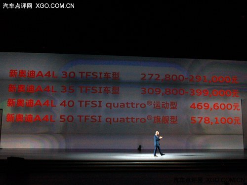 售27.28-57.81万 新款奥迪A4L正式上市