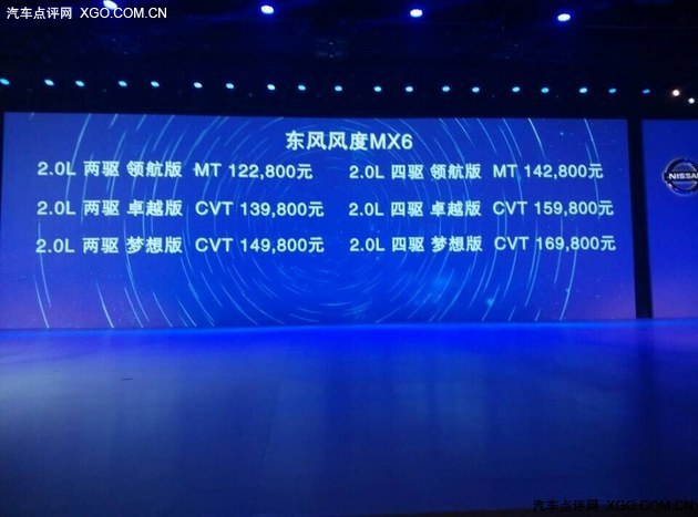 东风风度MX6正式上市 售价12.28万起