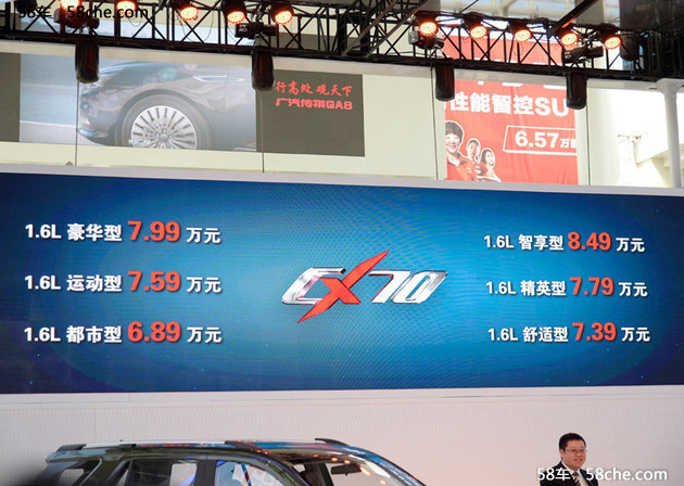 2016北京车展 长安CX70售6.98-8.49万元