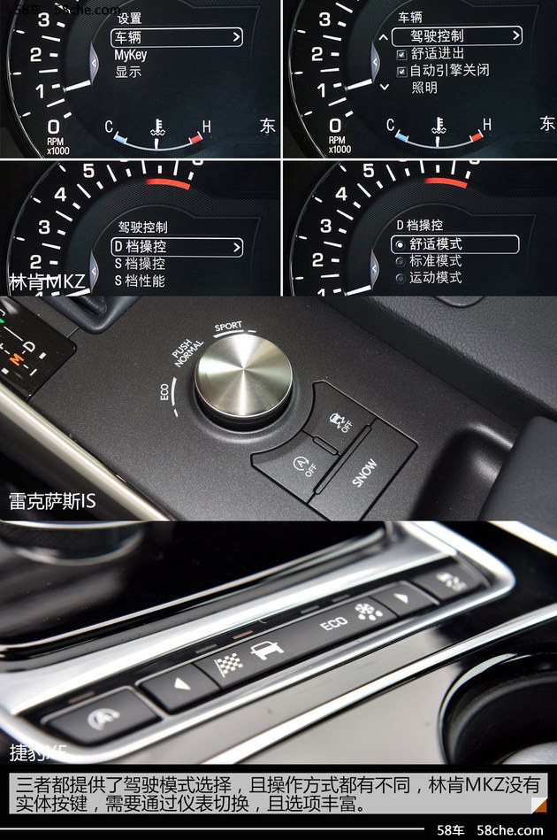轻奢入门 林肯MKZ/雷克萨斯IS/捷豹XE对比