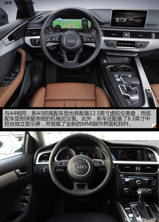 实用型轿跑 奥迪A5 Sportback新老对比