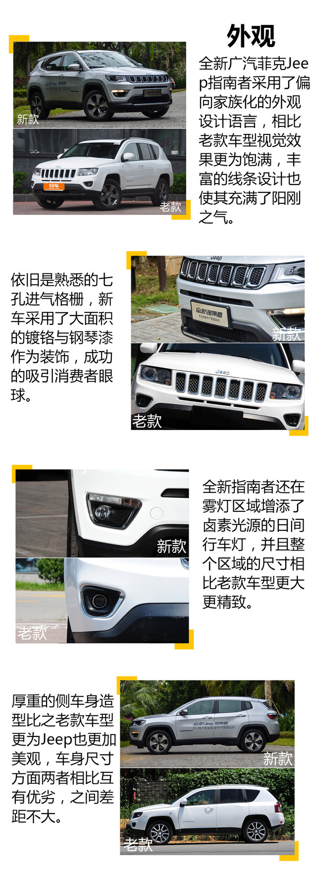 新老Jeep指南者对比 配置设计全面升级