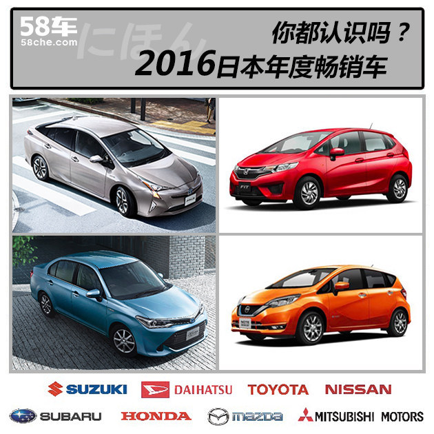 2016日本年度畅销车 看看你都认识啥？