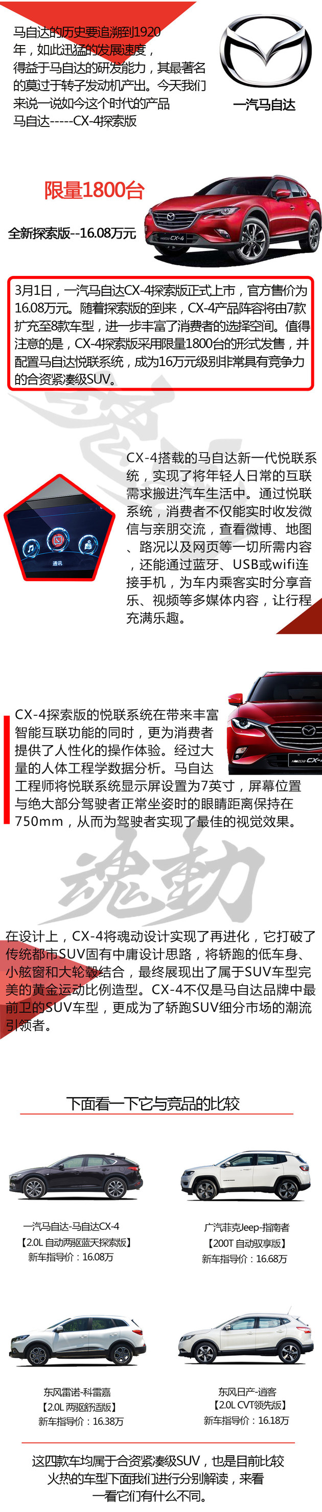 马自达CX-4领衔 四款合资紧凑型SUV推荐