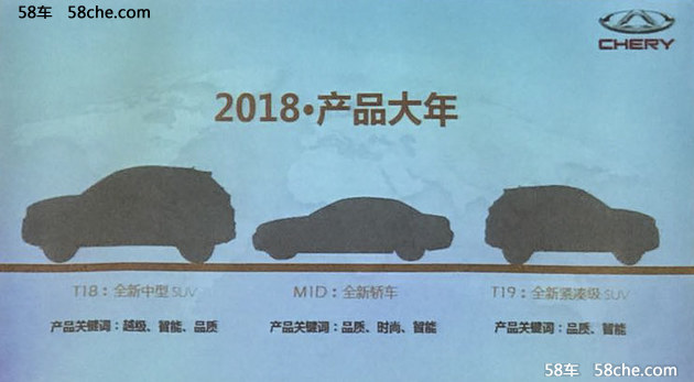 奇瑞2018年将推3款全新车 T18上半年上市
