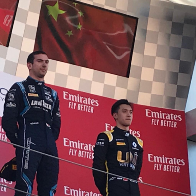周冠宇成为登上F2领奖台的中国第一人