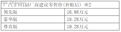 510km续航，广汽丰田iA5售16.98万元起