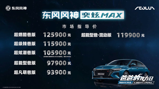 东风风神奕炫MAX上市 6款车型/售9.39万起