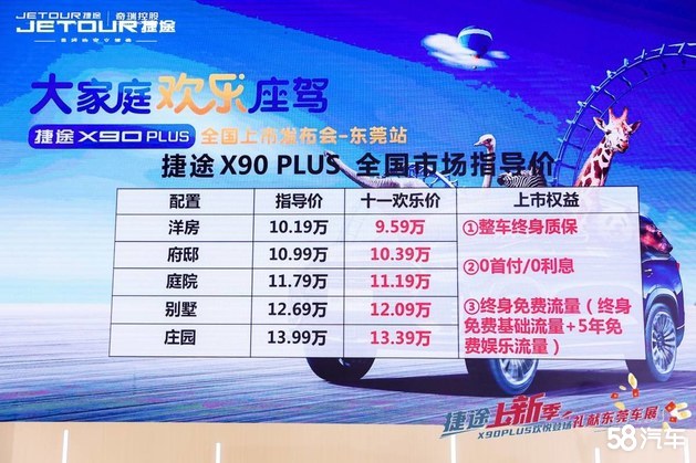 捷途X90 PLUS车展上市 售10.19-13.99万