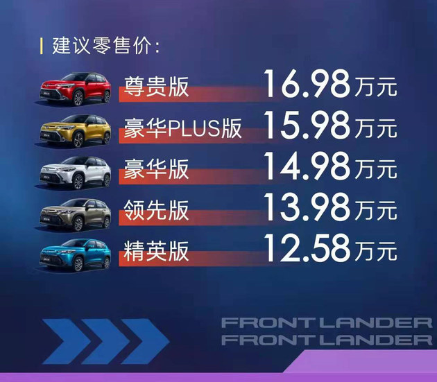 广汽丰田锋兰达上市 5款车型/12.58万起