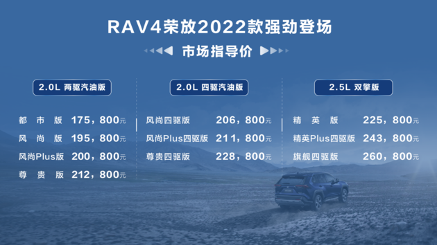 一汽丰田RAV4荣放   2022款强劲登场