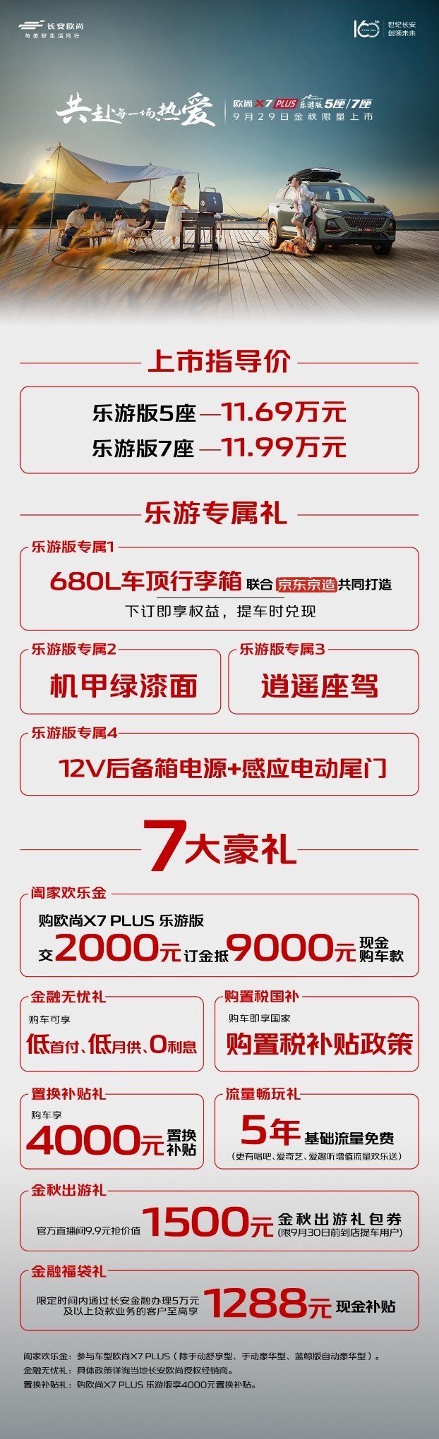11.69万元起售 欧尚 X7 PLUS乐游版上市