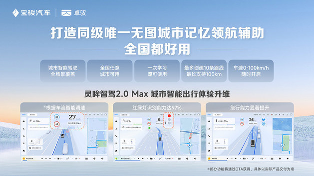 宝骏云海无图城市记忆领航辅助 全国都能用