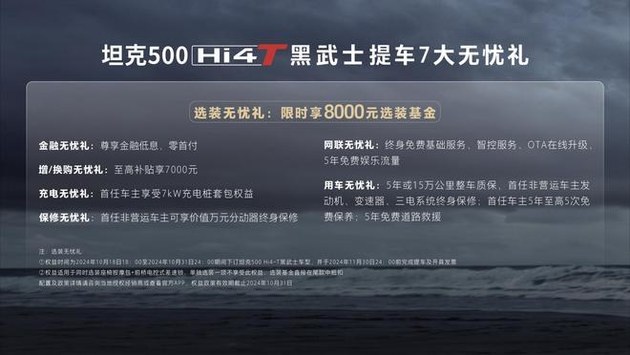 搭载全黑套件，坦克500Hi4-T黑武士售34.5万