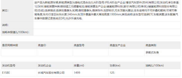 新增高山8！魏牌高山系列新车型工信部信息曝光