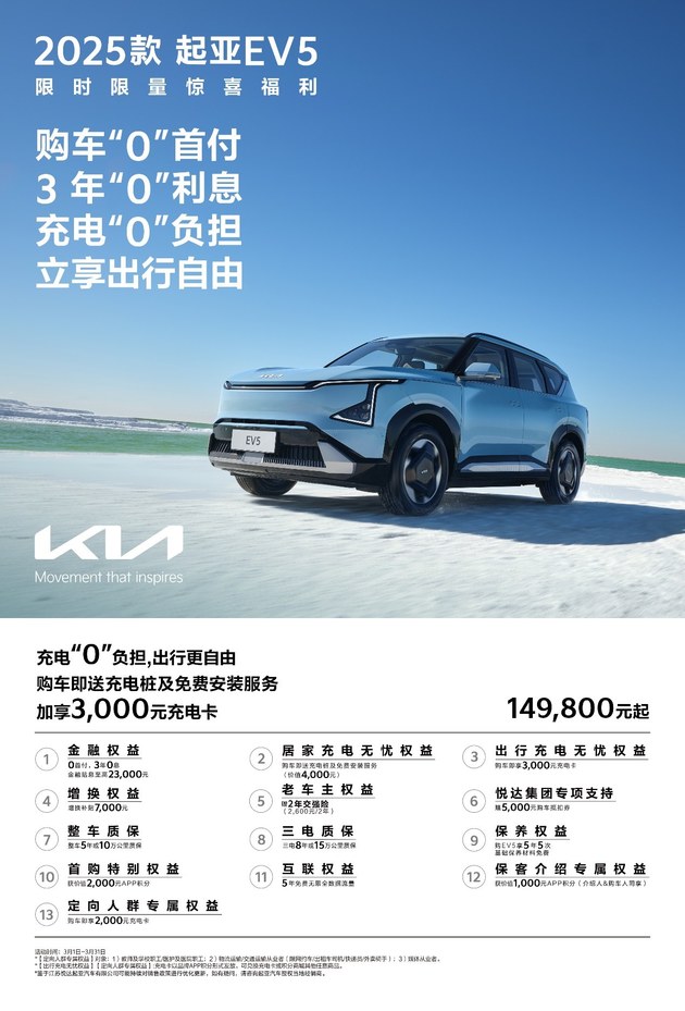 2025款起亚EV5：空间到位，续航无忧，年轻家庭优选！