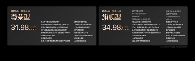 预售价31.98万起，大六座安全豪华SUV腾势N8L正式开启预售