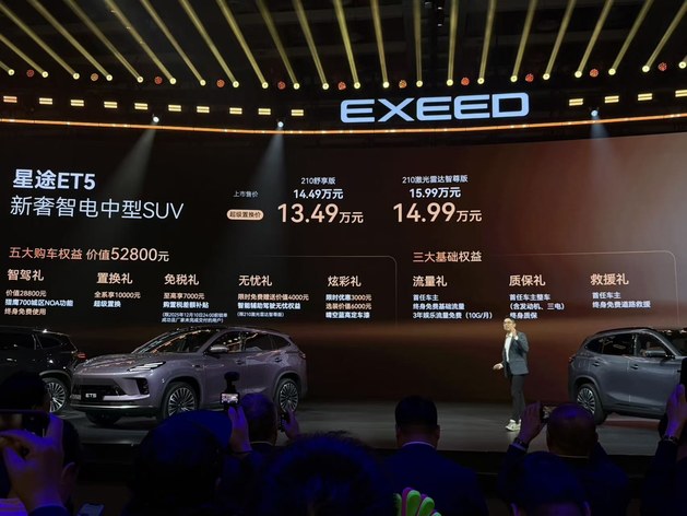 猎鹰700+征程6P芯片 星途ET5超级置换价13.49万起