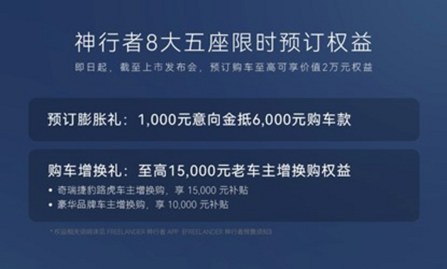 神行者8大五座版开启预订通道，预订价33.99万元起