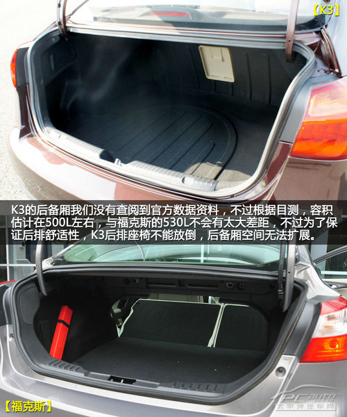 空间/舒适与运动的抉择 K3对比福克斯